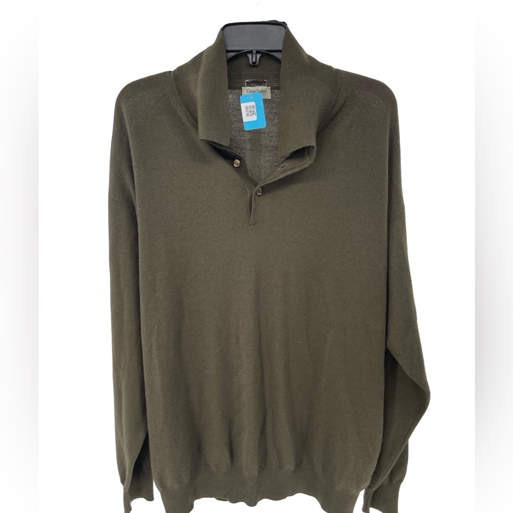 Gran Sasso Men's Turtleneck in Olive Green